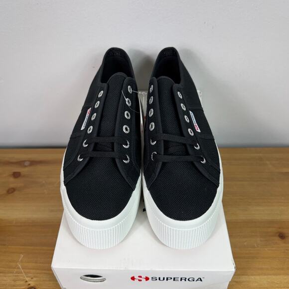 New Superga 2790 Platform Sneakers in Black Women's Size 9.5 - Picture 2 of 9